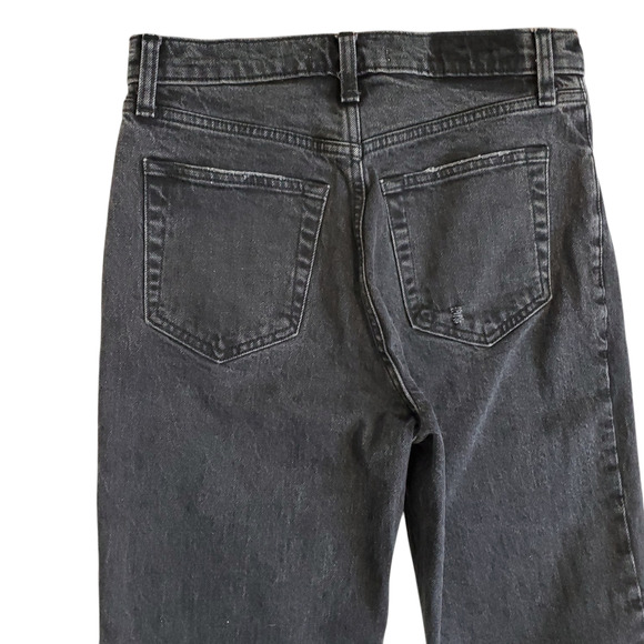 Abercrombie Ultra High Rise 90s Straight Jeans Black Distressed 4 27 - Picture 8 of 11